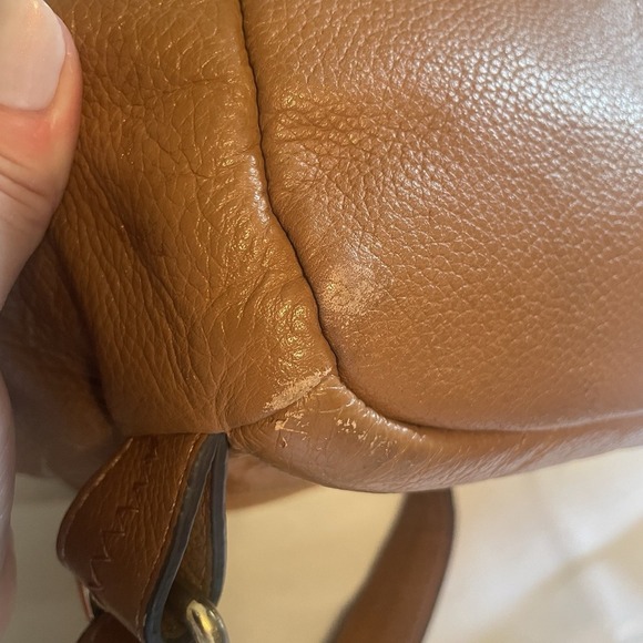 Aimee Kestenberg Tamitha Full Size Pebbled Leather Backpack Purse Carmel Brown - Picture 5 of 16